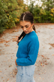 emery sweater in cobalt blue