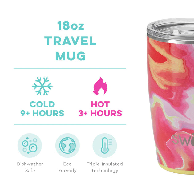 Swig Life 18oz Travel Mug with Handle and Lid, Cup Holder Friendly