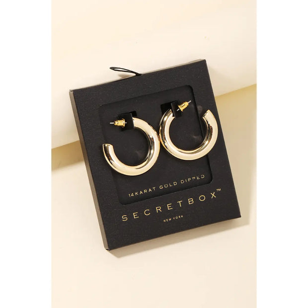 Tube Hoop Earrings in Gold