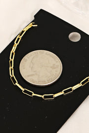 Rectangle Chain Link Necklace Gold Dipped