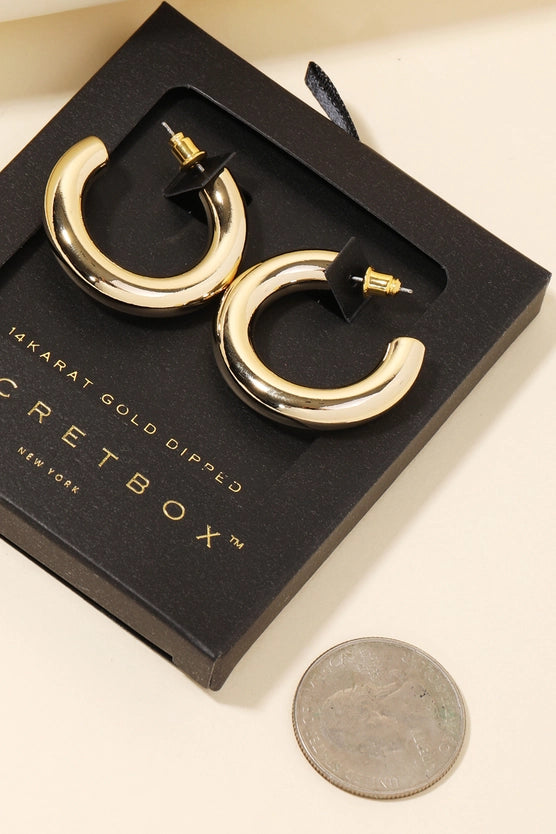 Tube Hoop Earrings in Gold