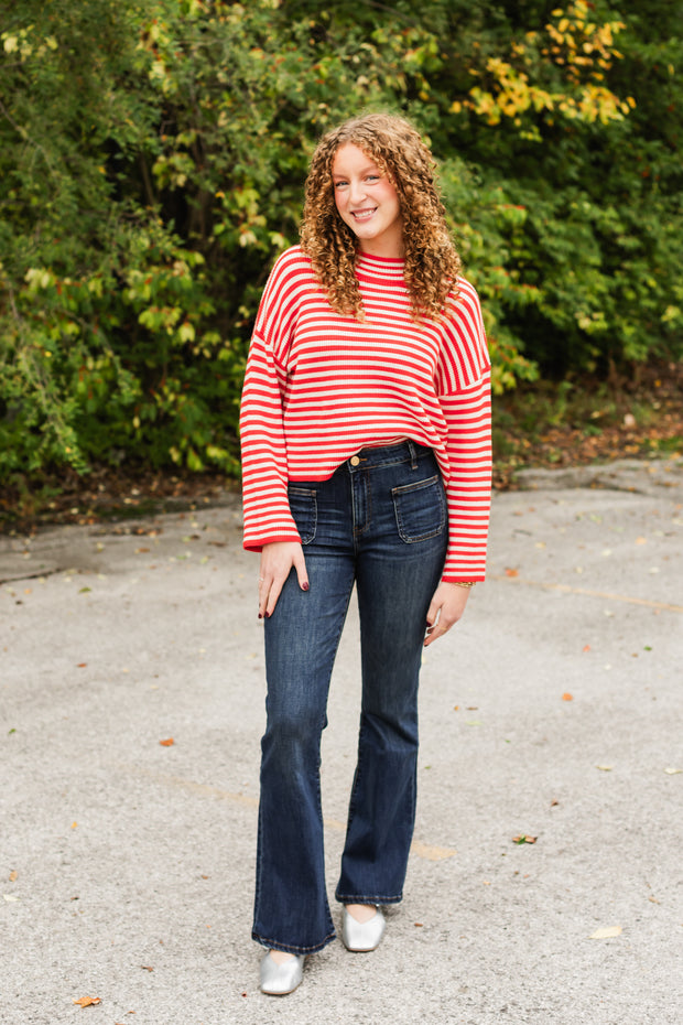 juno sweater top in red