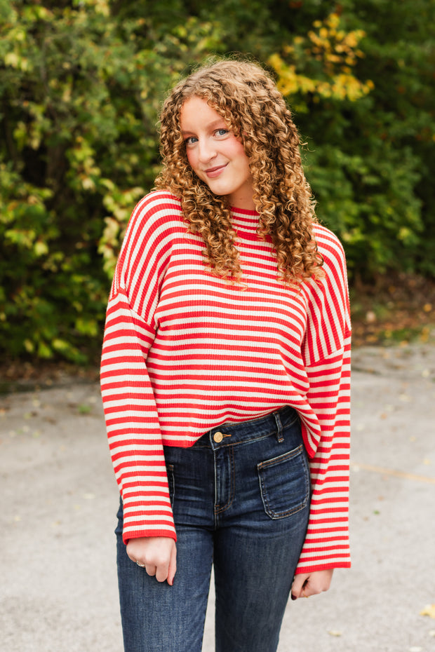 juno sweater top in red