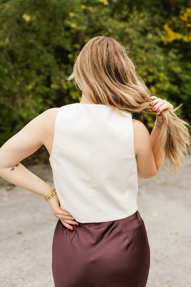 layne vegan leather vest