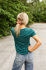 charlie tee in teal