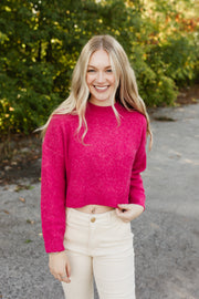 emery sweater in hot pink