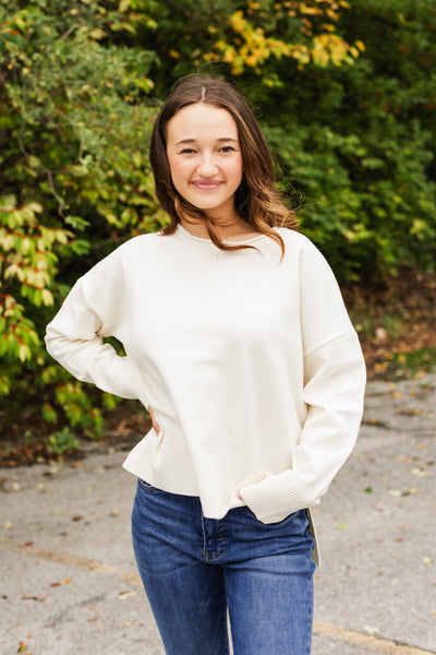 crew sweater in ivory