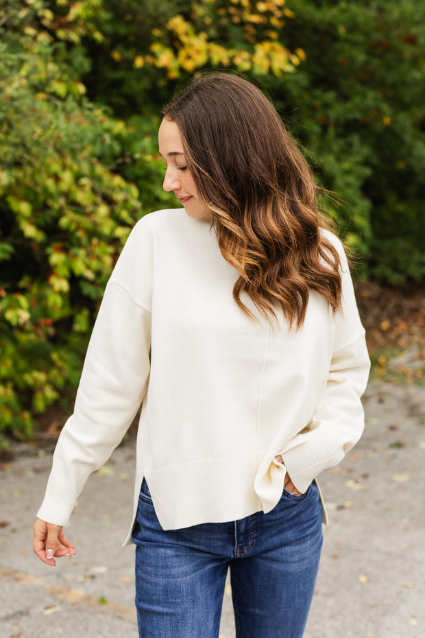 crew sweater in ivory