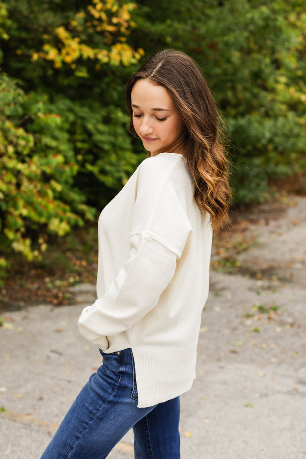 crew sweater in ivory