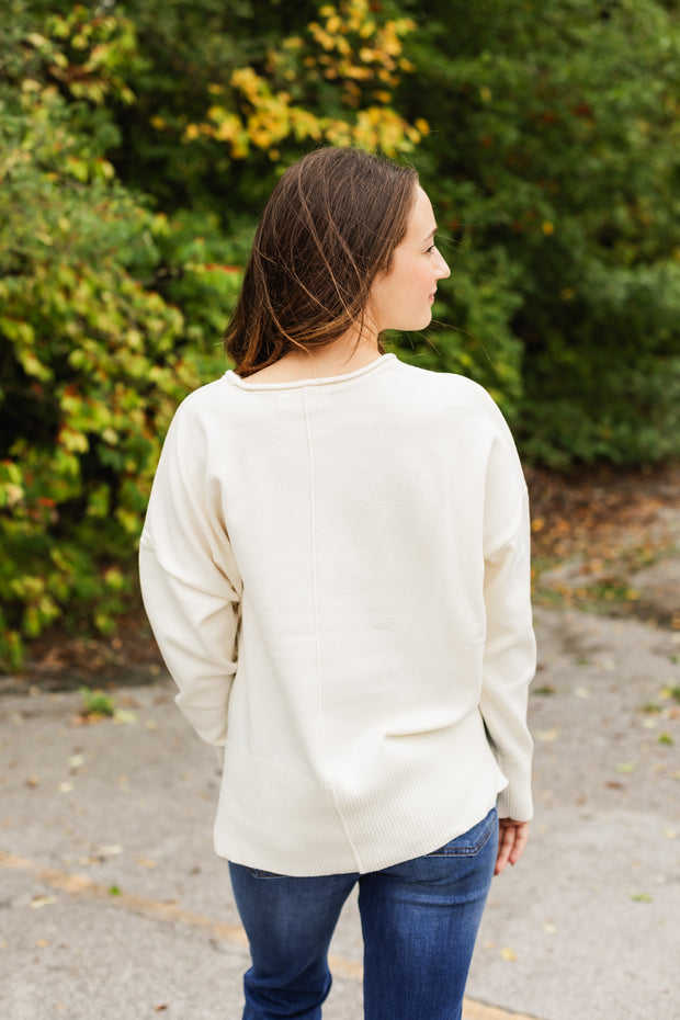 crew sweater in ivory