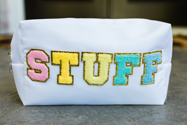 stuff embroidered bag in white