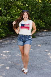 american flag sweater vest