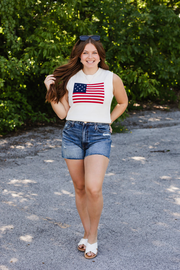 american flag sweater vest