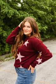 starry top in burgundy