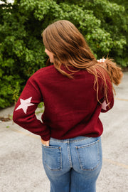 starry top in burgundy