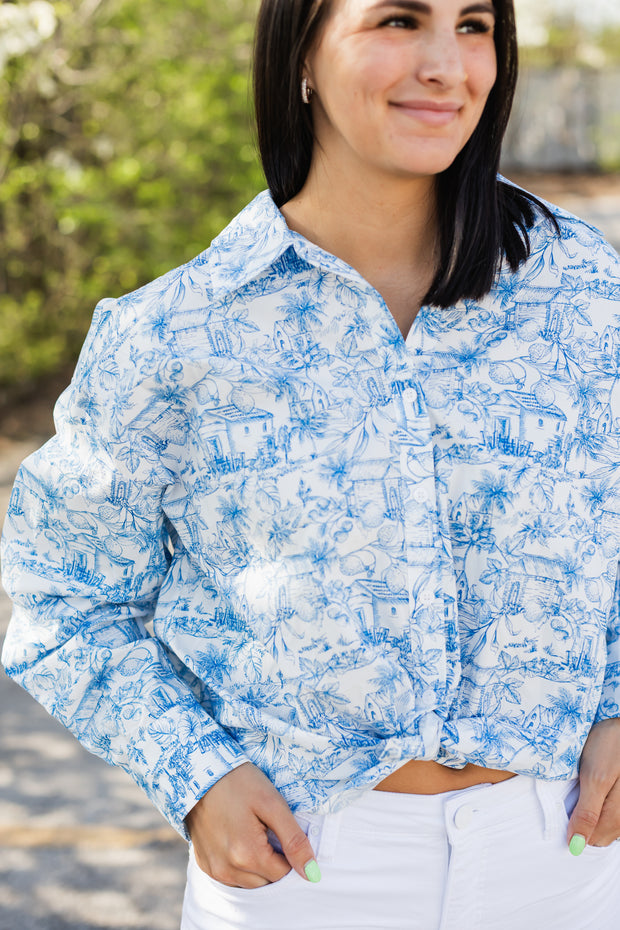 harbor top in blue