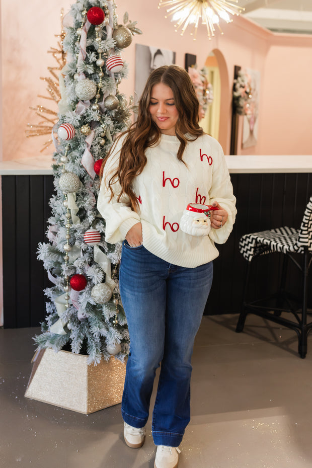 ho ho ho cable knit sweater