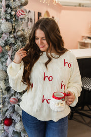 ho ho ho cable knit sweater