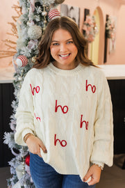 ho ho ho cable knit sweater