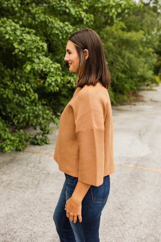 jones sweater in camel