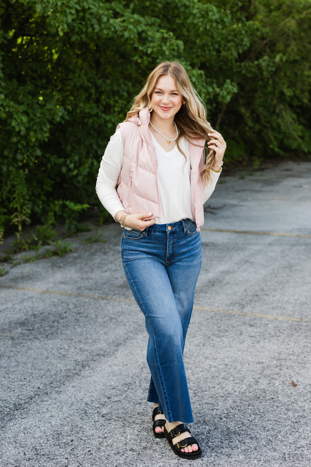 kenna vest in blush