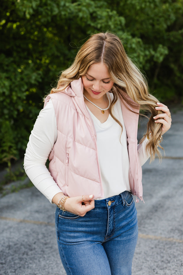 kenna vest in blush