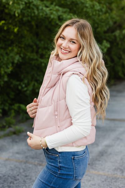 kenna vest in blush