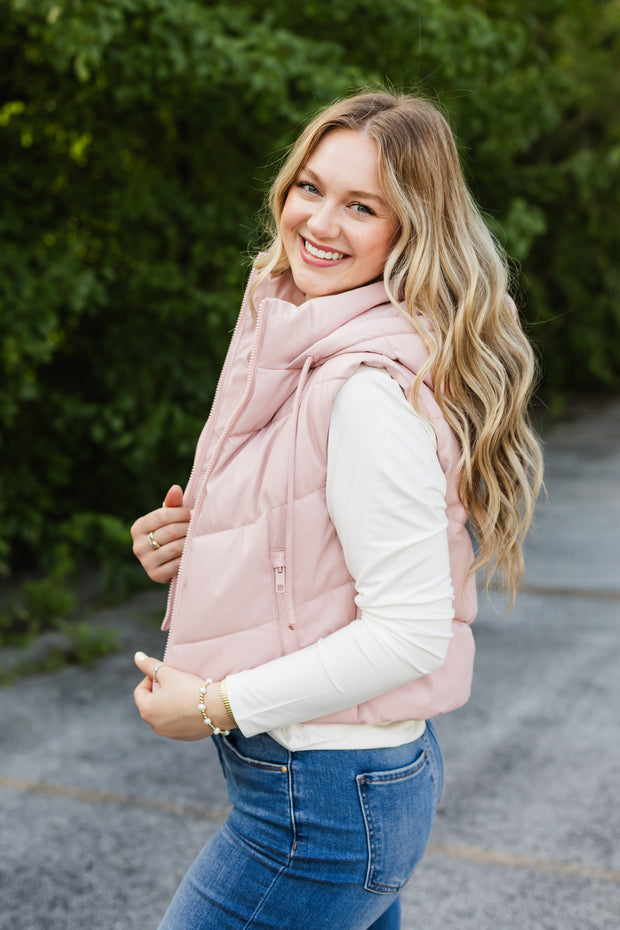 kenna vest in blush