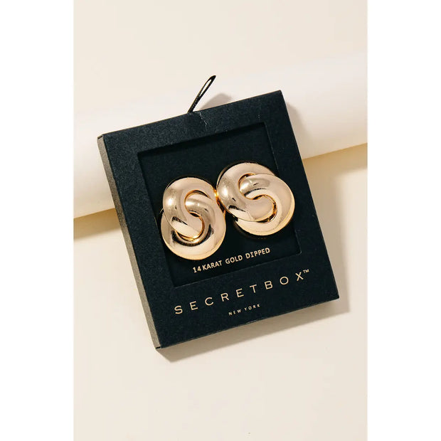 Gold Knot Stud Earrings