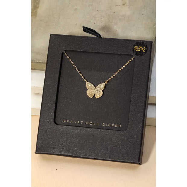 butterfly necklace in gold