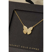 butterfly necklace in gold