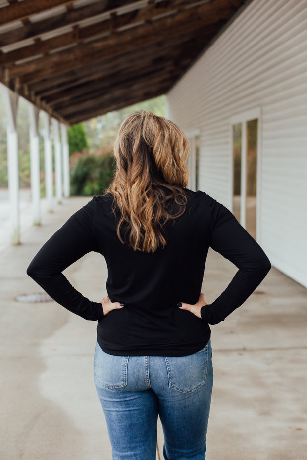charlie tee long sleeve in black